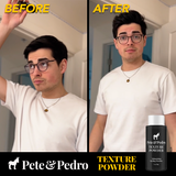 mens hairstyle before and after with texture powder