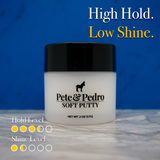 mens hairstyling soft blend hair putty hold shine levels