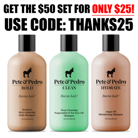 thank you deal info and code with bottles of bold, clean, hydrate shampoo