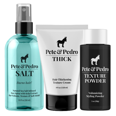 Pete & pedro sea salt spray thick hairstyling cream texture powder set