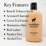 rum and tobacco scented body wash